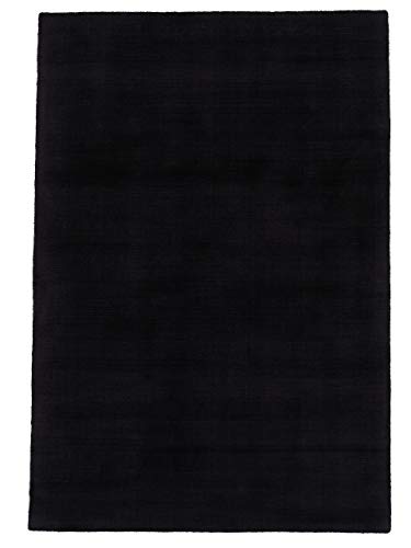 carpetfine Viskoseteppich AVA Schwarz 140x200 cm | Moderner Teppich für Wohn- und Schlafzimmer von carpetfine