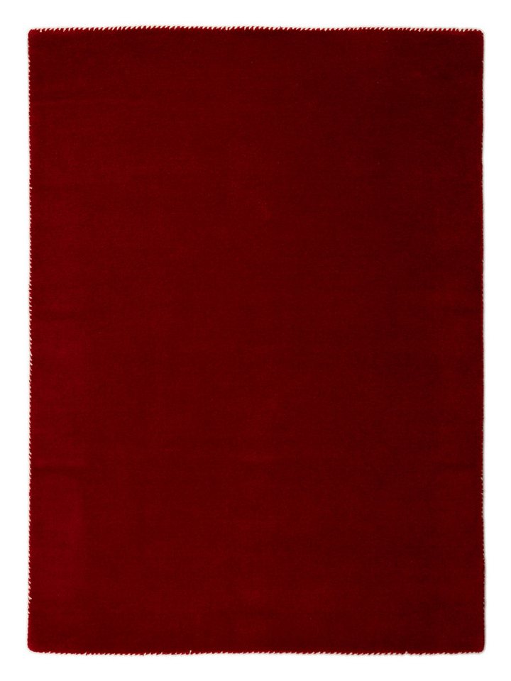 carpetfine Wollteppich Gabbeh Lola Uni, rechteckig, Höhe: 14 mm, mit natürlichem Pflanzenmaterial von Hand gewebt, auch in Rund von carpetfine