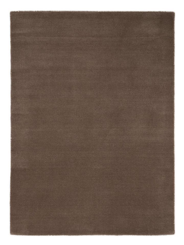 carpetfine Wollteppich Gabbeh Lola Uni, rechteckig, Höhe: 14 mm, mit natürlichem Pflanzenmaterial von Hand gewebt, auch in Rund von carpetfine