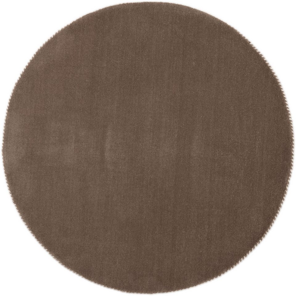 carpetfine Wollteppich Gabbeh Lola Uni, rund, Höhe: 14 mm, mit natürlichem Pflanzenmaterial von Hand gewebt, auch als Läufer carpetfine Wollteppich Gabbeh Lola Uni, rund, Höhe: 14 mm, mit natürlichem Pflanzenmaterial von Hand gewebt, auch als Läufer von carpetfine