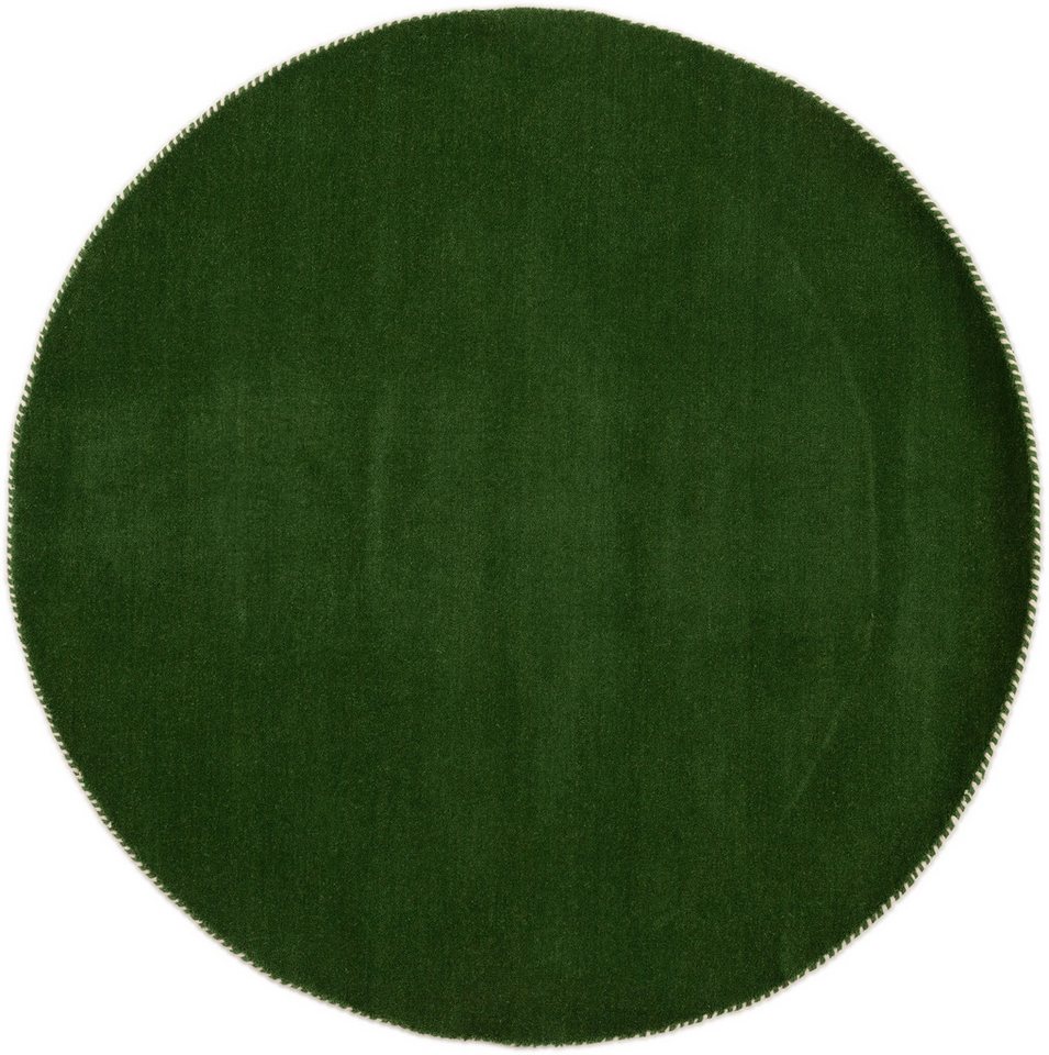 carpetfine Wollteppich Gabbeh Lola Uni, rund, Höhe: 14 mm, mit natürlichem Pflanzenmaterial von Hand gewebt, auch als Läufer carpetfine Wollteppich Gabbeh Lola Uni, rund, Höhe: 14 mm, mit natürlichem Pflanzenmaterial von Hand gewebt, auch als Läufer von carpetfine