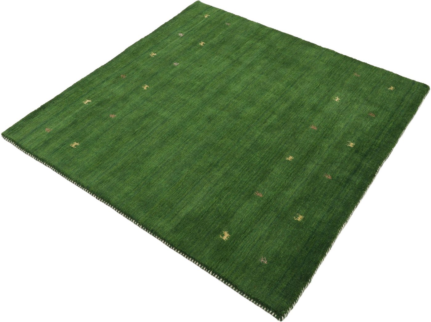 carpetfine Wollteppich Gabbeh-Uni, quadratisch, Höhe: 15 mm, reine Wolle, handgewebt, Gabbeh Loom Tiermotiv, Sonderform Quadrat carpetfine Wollteppich Gabbeh-Uni, quadratisch, Höhe: 15 mm, reine Wolle, handgewebt, Gabbeh Loom Tiermotiv, Sonderform Quadrat von carpetfine