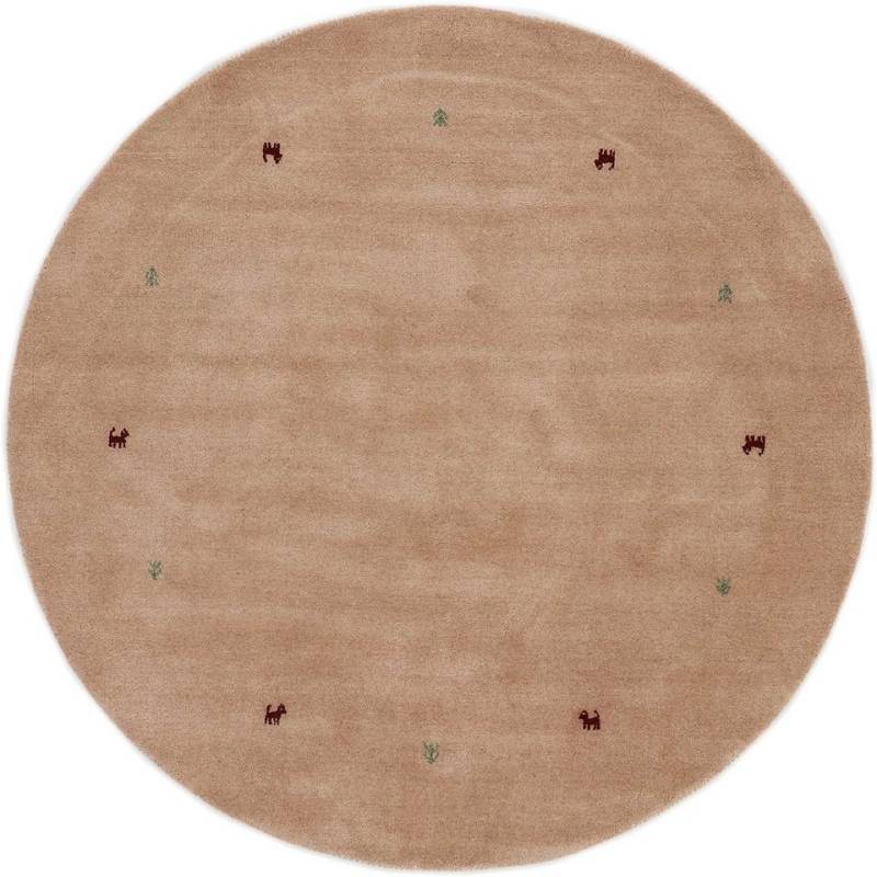 carpetfine Wollteppich Gabbeh Uni, rund, Höhe: 15 mm, reine Wolle handgewebt, Gabbeh Tiermotiv warmes Raumklima viele Größen carpetfine Wollteppich Gabbeh Uni, rund, Höhe: 15 mm, reine Wolle handgewebt, Gabbeh Tiermotiv warmes Raumklima viele Größen von carpetfine