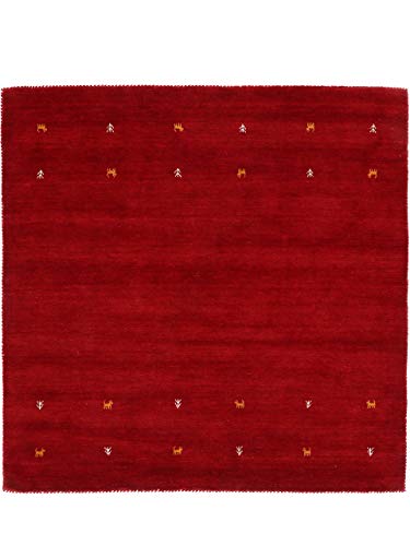 carpetfine Wollteppich Gabbeh Uni Quadratisch Rot 250x250 cm | Moderner Teppich für Wohn- und Schlafzimmer carpetfine Wollteppich Gabbeh Uni Quadratisch Rot 250x250 cm | Moderner Teppich für Wohn- und Schlafzimmer von carpetfine