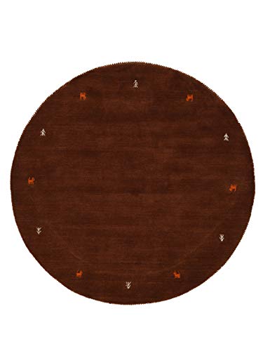 carpetfine Wollteppich Gabbeh Uni Rund Braun Ø 120 | Moderner Teppich für Wohn- und Schlafzimmer carpetfine Wollteppich Gabbeh Uni Rund Braun Ø 120 | Moderner Teppich für Wohn- und Schlafzimmer von carpetfine