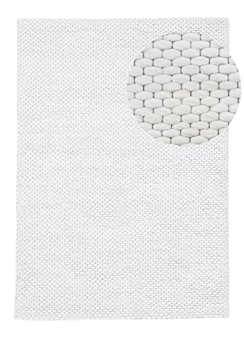 carpetfine Wollteppich Sina weicher handweb Teppich Natur Creme 200x290 cm | Zeitloser Wollteppich für Wohnzimmer, Schlafzimmer & Kinderzimmer von carpetfine
