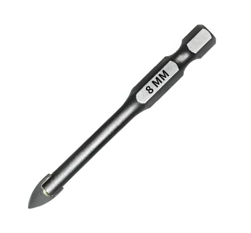 Professioneller Bohrer für Glas und Fliesen, Ø 4 mm – Präzises Bohren in Glas, Spiegel, Keramik, Fliesen und Porzellan – Verwendung mit Elektrobohrer, Heim- und Heimwerkerarbeiten (Ø 8 mm) von carretcar europea