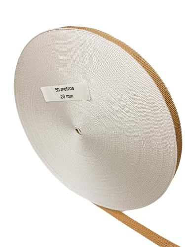 Rollladenband, 20 mm breit, 50 m, Beige, Ersatzseil für Rollläden, UV-beständig, Beige, 20 mm x 50 m Rollladenband, 20 mm breit, 50 m, Beige, Ersatzseil für Rollläden, UV-beständig, Beige, 20 mm x 50 m von carretcar europea