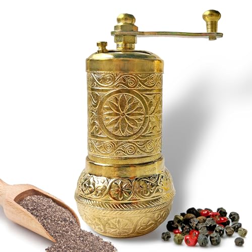 Carrina Manuelle Gewürzmühle Kräutermühle Pfeffermühle Gewürzmühle Kaffeebohnenmühle (Gold) von carrina