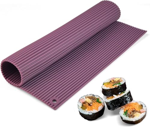 carrotez Silikon Sushi Rolling Mat, Kimbap Roller, Sushi Roller für Anfänger, Antihaft-Kimbap Rollmatte, Spülmaschinenfest, Kimbap Roller - Burgund von carrotez