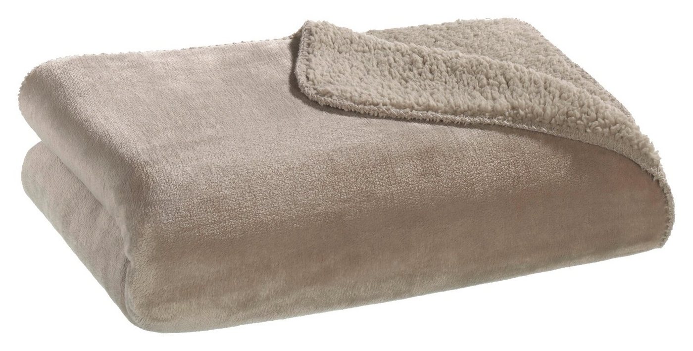 Wohndecke SEBASTIAN, Taupe, 150 x 200 cm, Polyester, casa NOVA, wendbar von casa NOVA