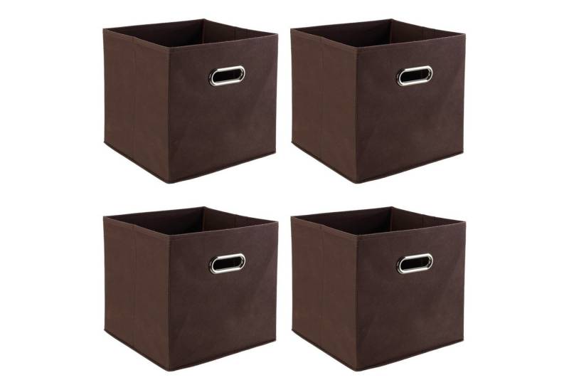 casa NOVA Aufbewahrungsbox NINO, 4er Set, Braun, B 27 x H 28 x T 27 cm, mit 2 seitlichen Griffen von casa NOVA