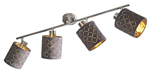 casa NOVA Deckenleuchte - Grau - Goldfarben - Metall - Textil - 4-flammig - B 80 cm casa NOVA Deckenleuchte - Grau - Goldfarben - Metall - Textil - 4-flammig - B 80 cm von casa NOVA
