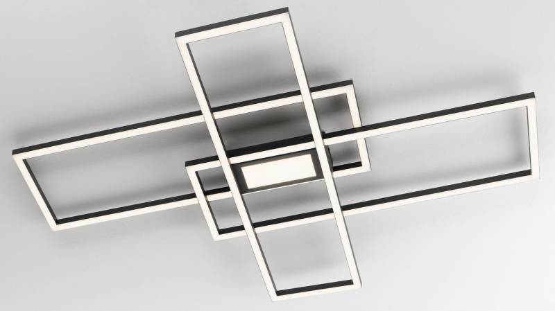 casa NOVA Deckenleuchte casa NOVA Deckenleuchte AMMON LB 100x70 cm schwarz Deckenlampe, Kaltweiß von casa NOVA