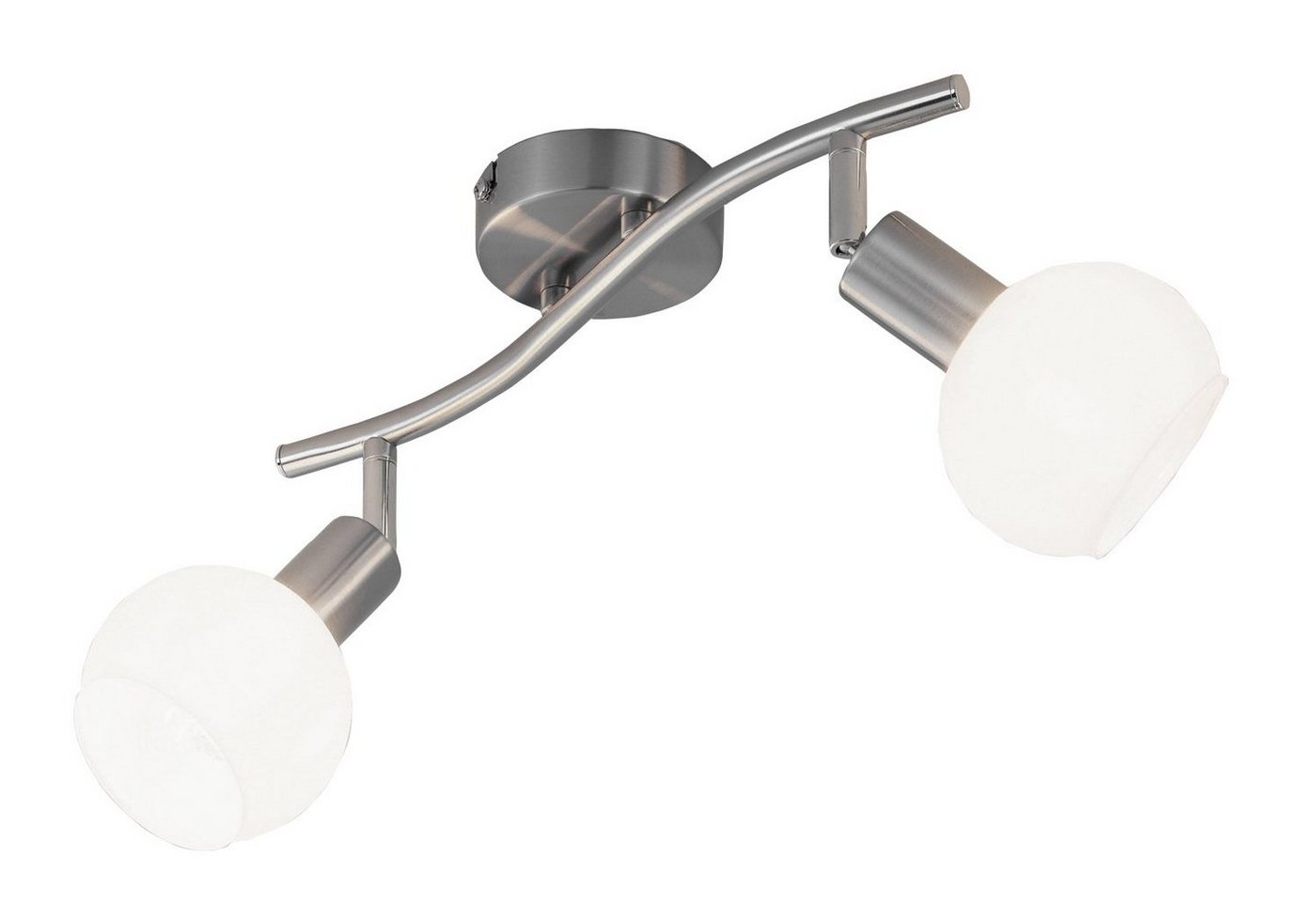 casa NOVA Deckenstrahler LINA, 2-flammig, Breite 36 cm, Silbergrau, Metall, ohne Leuchtmittel, verstellbare Lampenschirme aus Glas casa NOVA Deckenstrahler LINA, 2-flammig, Breite 36 cm, Silbergrau, Metall, ohne Leuchtmittel, verstellbare Lampenschirme aus Glas von casa NOVA