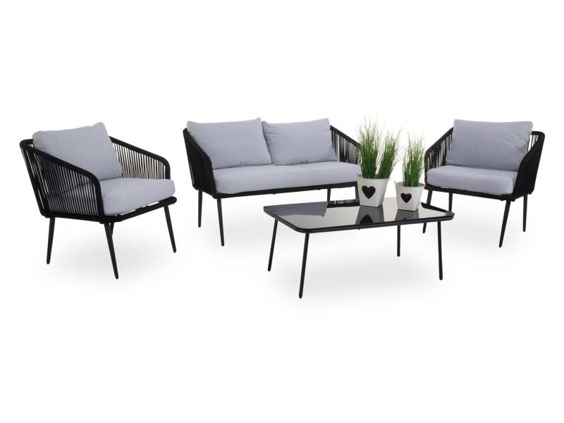 casa NOVA Gartenlounge-Set casa NOVA Lounge-Set TAMPA BHT 126x72x45 cm grau Gartenset von casa NOVA