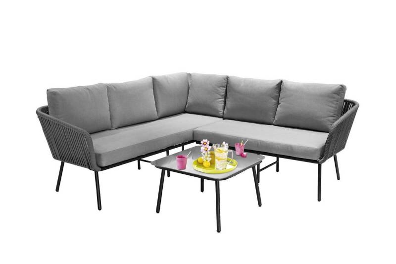 casa NOVA Gartenlounge-Set casa NOVA Loungeecke RENO BHT 155x70x219 cm grau Garten-Sofa von casa NOVA