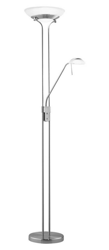 casa NOVA LED Deckenfluter EVEN, 2-flammig, H 180 cm, Nickel, Glasschirme, Dimmfunktion, Lesearm, LED fest integriert, Warmweiß von casa NOVA