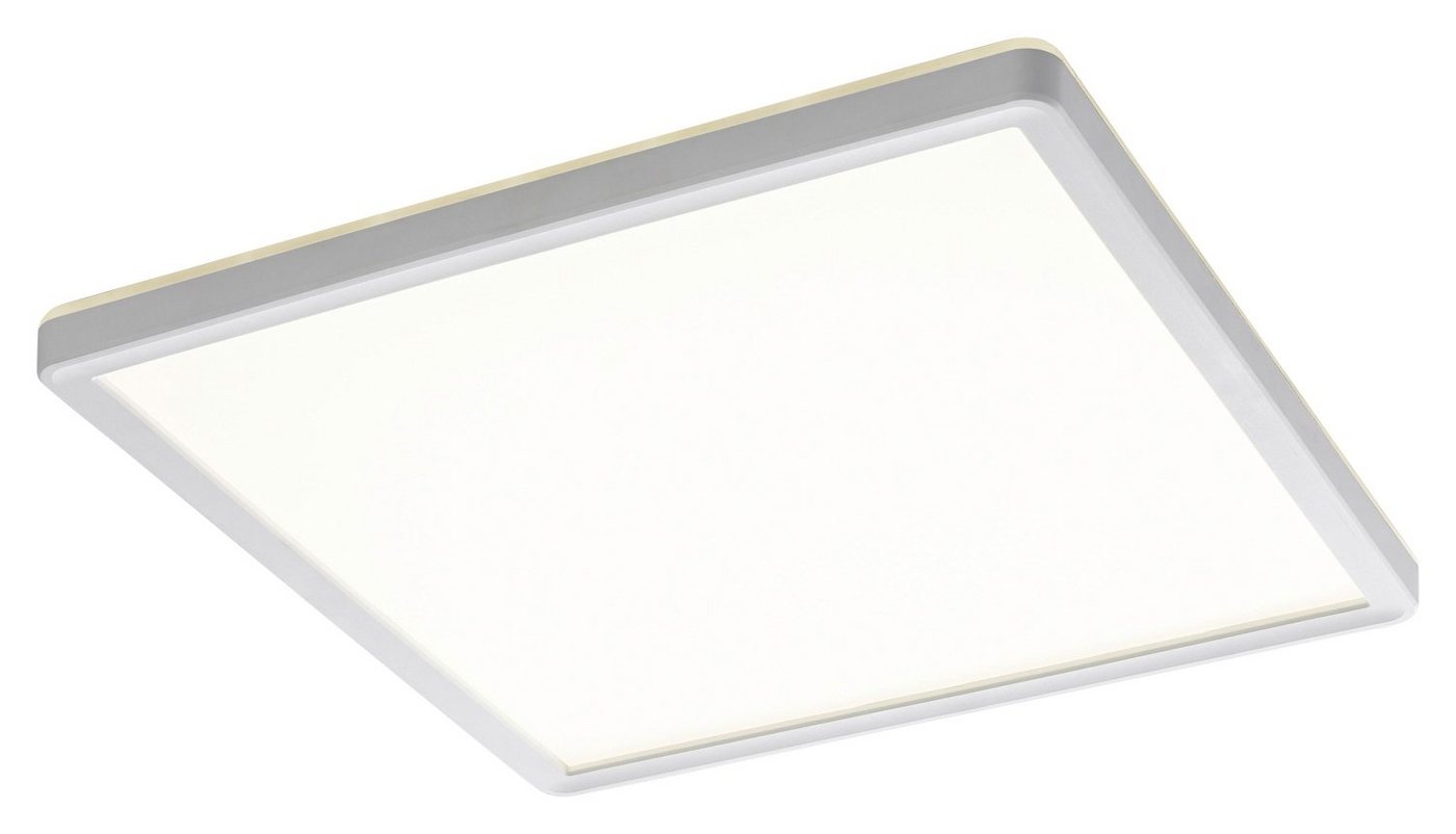 casa NOVA LED Deckenleuchte PLAIN, 1-flammig, 29 x 29 cm, Silbergrau, Weiß, LED fest integriert, Neutralweiß, Kunststoff, Spritzwassergeschützt IP44 von casa NOVA