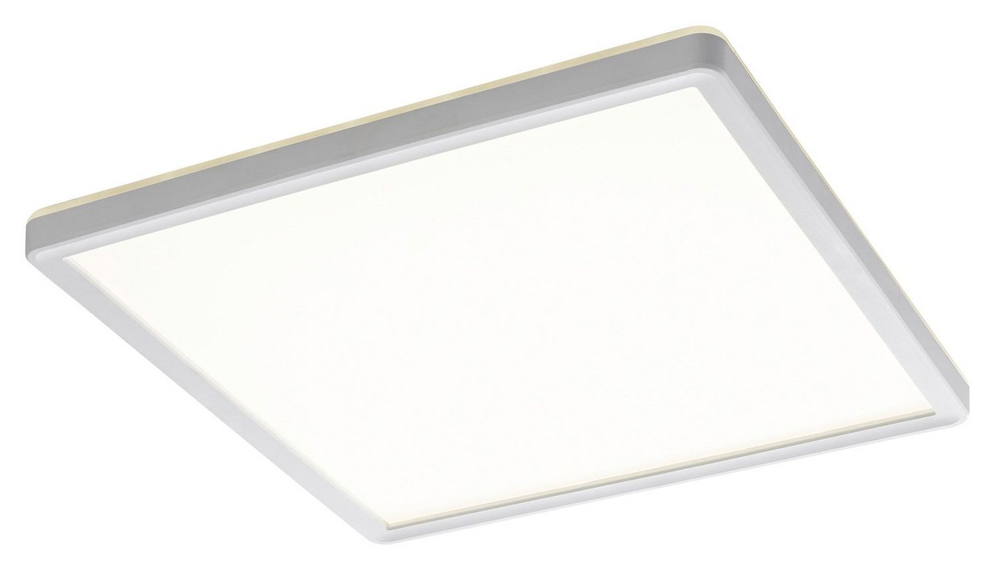 casa NOVA LED Deckenleuchte PLAIN, 1-flammig, 29 x 29 cm, Silbergrau, Weiß, LED fest integriert, Neutralweiß, Kunststoff, Spritzwassergeschützt IP44, LED Deckenlampe von casa NOVA