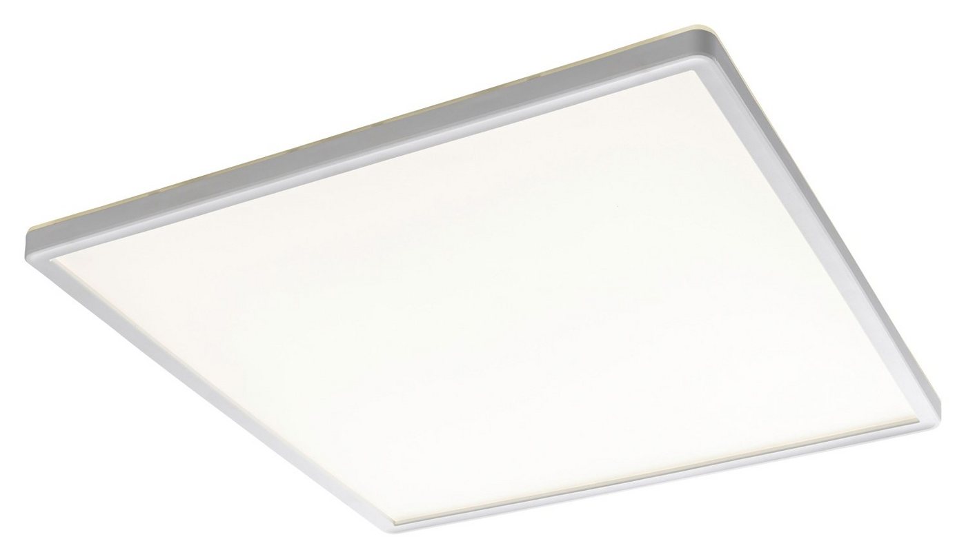 casa NOVA LED Deckenleuchte PLAIN, 1-flammig, 42 x 42 cm, Silbergrau, Weiß, LED fest integriert, Neutralweiß, LED Deckenlampe, Kunststoff, Spritzwassergeschützt IP44 von casa NOVA