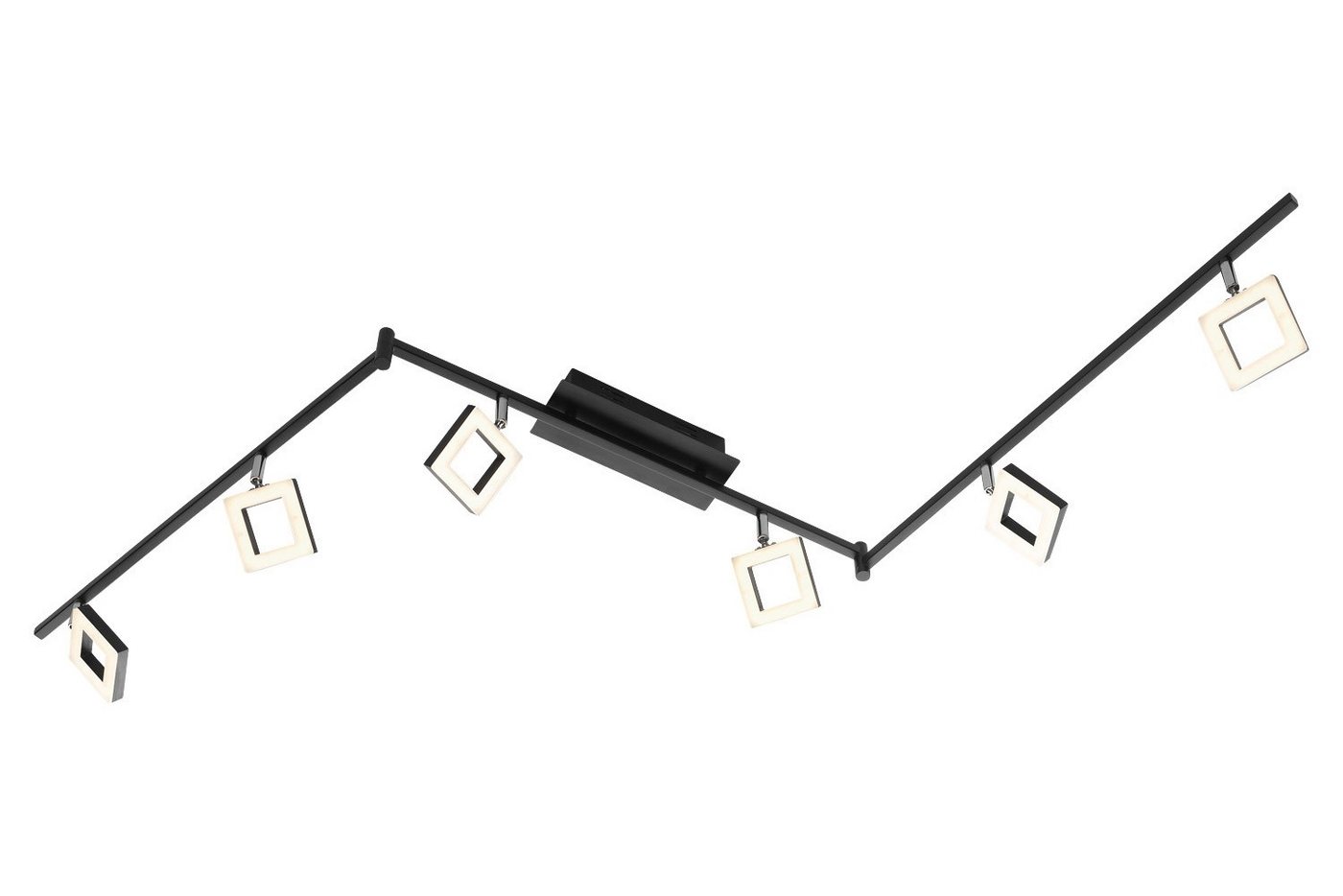 casa NOVA LED Deckenstrahler REAL, 6-flammig, Schwarz, Weiß, Aluminium, Acryl, Dimmfunktion, LED fest integriert, Extra-Warmweiß, B 178 x H 8 x T 21 cm, mit verstellbaren Lampenschirmen casa NOVA LED Deckenstrahler REAL, 6-flammig, Schwarz, Weiß, Aluminium, Acryl, Dimmfunktion, LED fest integriert, Extra-Warmweiß, B 178 x H 8 x T 21 cm, mit verstellbaren Lampenschirmen von casa NOVA