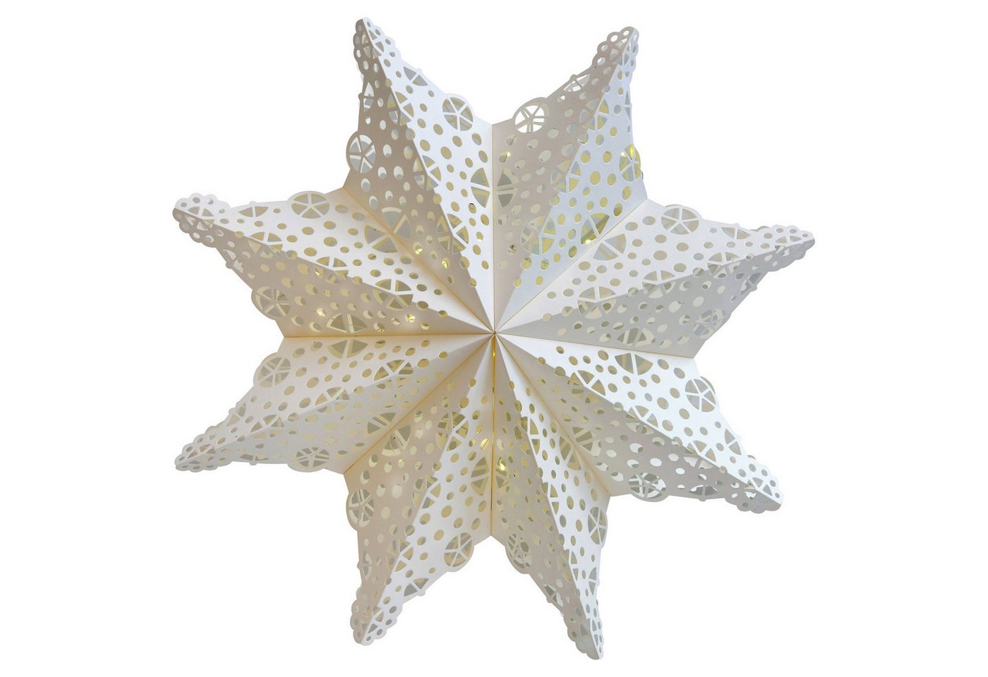 casa NOVA LED Stern MELISSA, Ø 45,7 cm, Weiß, Papier, LED fest integriert, Batteriebetrieben von casa NOVA