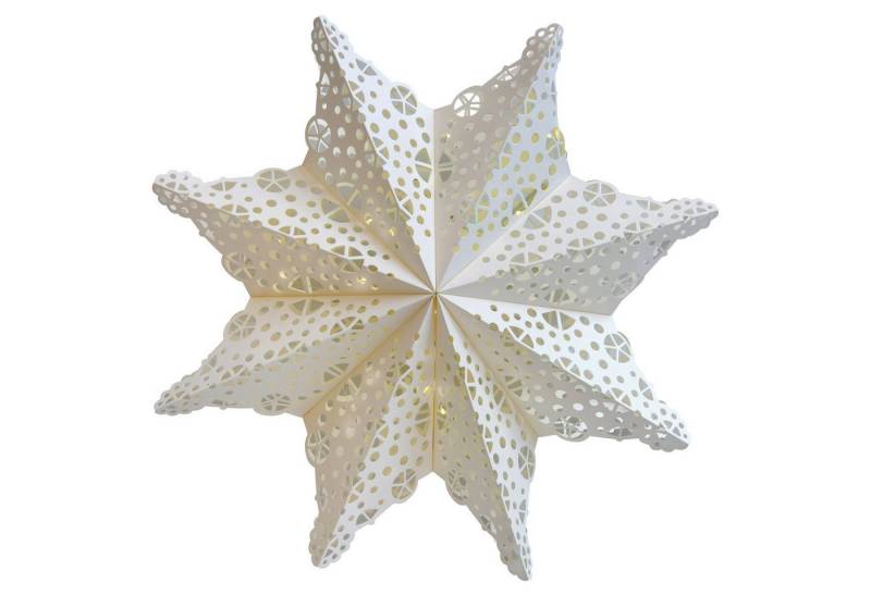 casa NOVA LED Stern MELISSA, Ø 45,7 cm, Weiß, Papier, LED fest integriert, Batteriebetrieben von casa NOVA