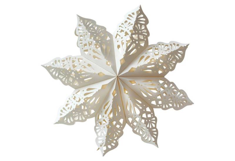 casa NOVA LED Stern MELISSA, Ø 50,8 cm, Weiß, Papier, LED fest integriert, Batteriebetrieben von casa NOVA