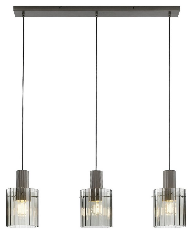 casa NOVA Pendelleuchte RONJA, 3-flammig, Aluminium, Rauchglas, ohne Leuchtmittel, B 90 x H 150 x T 18 cm casa NOVA Pendelleuchte RONJA, 3-flammig, Aluminium, Rauchglas, ohne Leuchtmittel, B 90 x H 150 x T 18 cm von casa NOVA