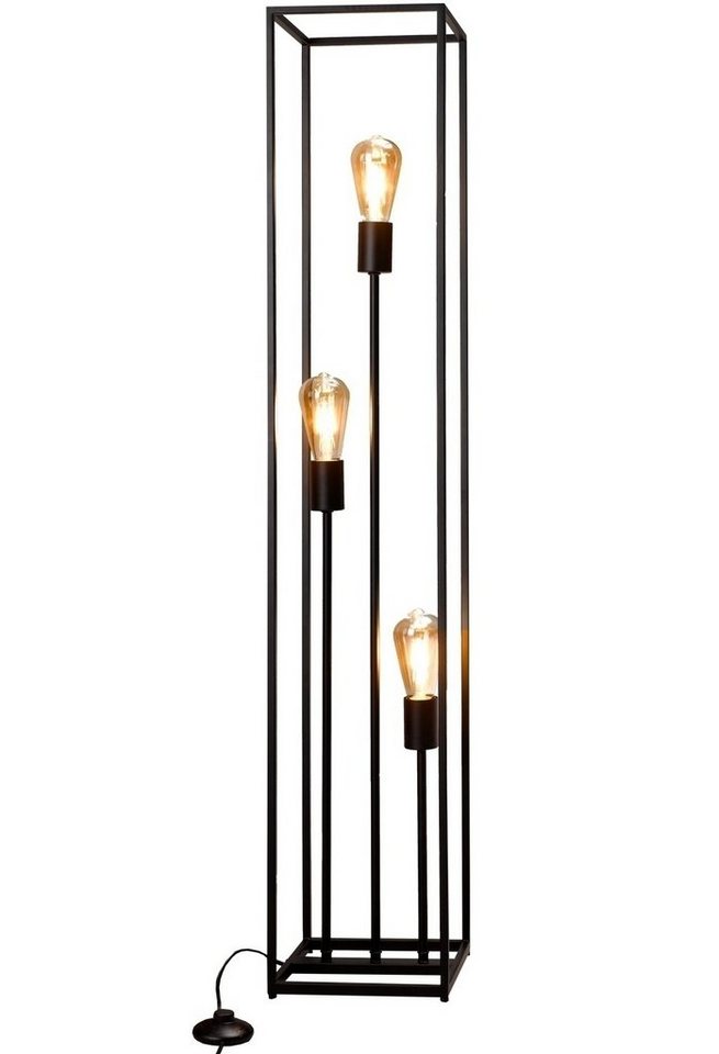 casa NOVA Stehlampe HAMPER, H 120 cm, Ein-/Ausschalter, ohne Leuchtmittel, Metall, schwarz, mit Fußschalter von casa NOVA