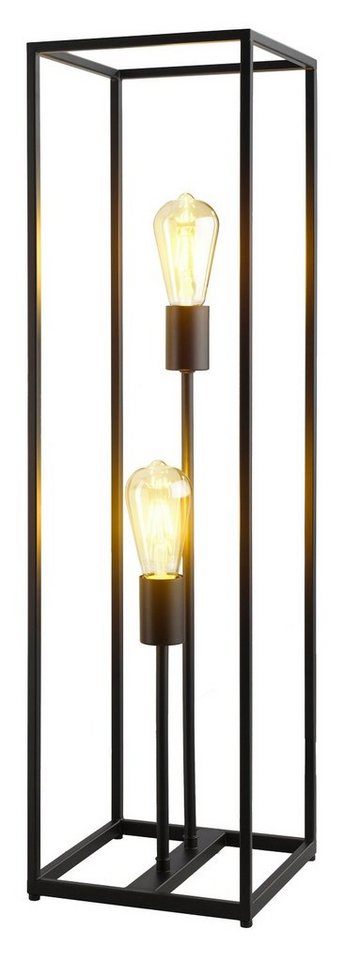 casa NOVA Stehlampe Hockerleuchte HAMPER, 2-flammig, H 80 cm, Schwarz, Metall von casa NOVA