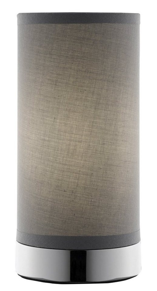 casa NOVA Tischleuchte RONNY, 1-flammig, Grau, Silberfarben, H 20 cm, ohne Leuchtmittel, Stoffschirm, Metallgestell von casa NOVA