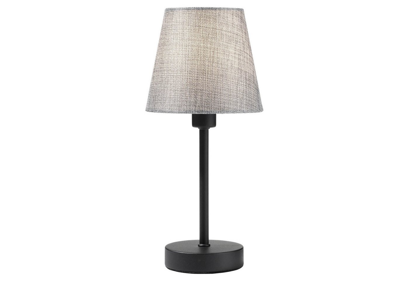 casa NOVA Tischleuchte Tischlampe FIBO, H 32 cm, Grau, Schwarz, Metall, ohne Leuchtmittel, Stoffschirm, mit Schnurschalter von casa NOVA