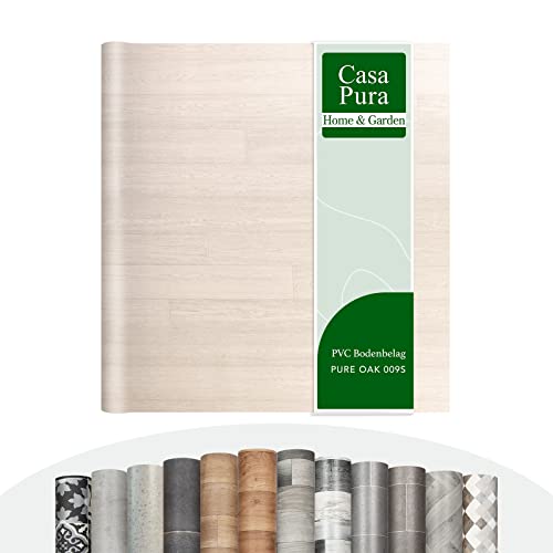 CV Bodenbelag Atlantic Pure Oak 009S - extra abriebfester PVC Bodenbelag (geschäumt) - edle Holzoptik - Oberfläche strukturiert - Meterware (200x700 cm) von casa pura