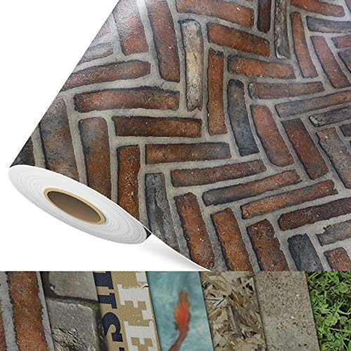 CV Bodenbelag Caracterra - extra abriebfester PVC Bodenbelag (geschäumt) - Foto-Druck Ziegelstein - Oberfläche strukturiert - Meterware (200x1000 cm) von casa pura