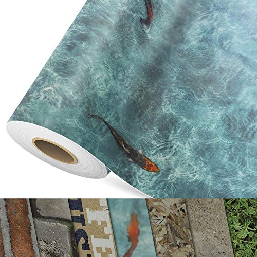 CV Bodenbelag Koi - extra abriebfester PVC Bodenbelag (geschäumt) - Foto-Druck Koi Karpfen - Oberfläche strukturiert - Meterware (200x350 cm) von casa pura