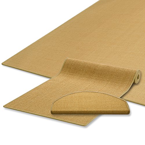 Casa Pura® – Sisal-Fußboden-Läufer und -Teppiche, natur | anpassbare Breite & Länge | Passende Stufenmatten erhältlich, beige, 200 x 125 cm (W x L) von casa pura