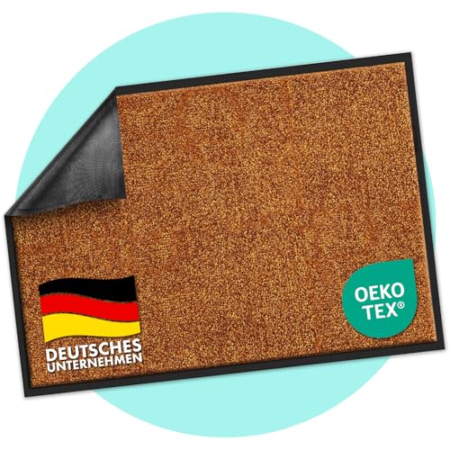 Schmutzfangmatte Rhine, Fußmatte, Türmatte für Eingangsbereich, Fußabtreter, Türvorleger, Sauberlaufmatte (120x180 cm, Braun) von casa pura