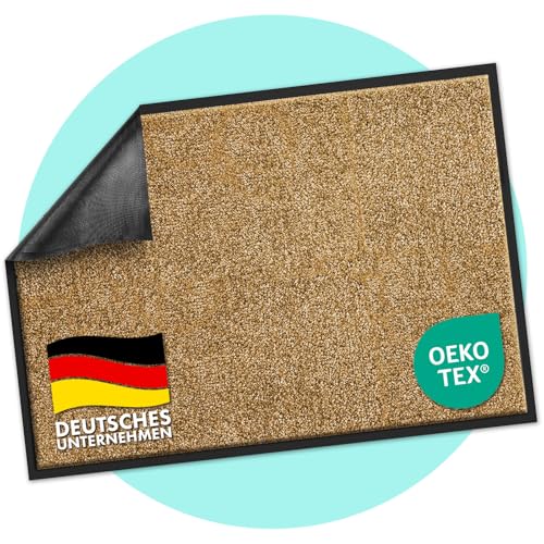 casa pura Schmutzfangmatte Rhine, Fußmatte, Türmatte für Eingangsbereich, Fußabtreter, Türvorleger, Sauberlaufmatte (120x300 cm, Beige) von casa pura