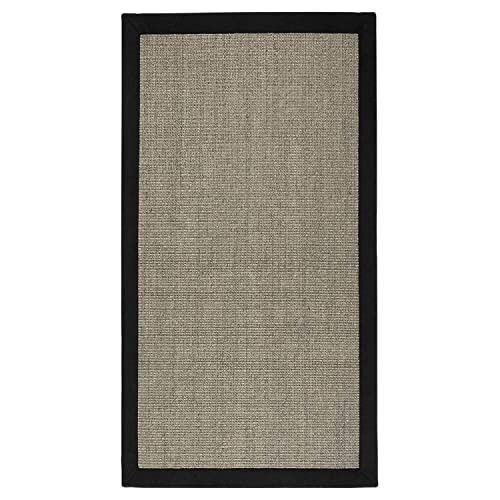 casa pura® Amazonas Sisal-Teppich mit Baumwollbordüre | rutschfeste Latexunterseite | mehrere Farben und Größen zur Auswahl (Grau, 140 x 200 cm) von casa pura