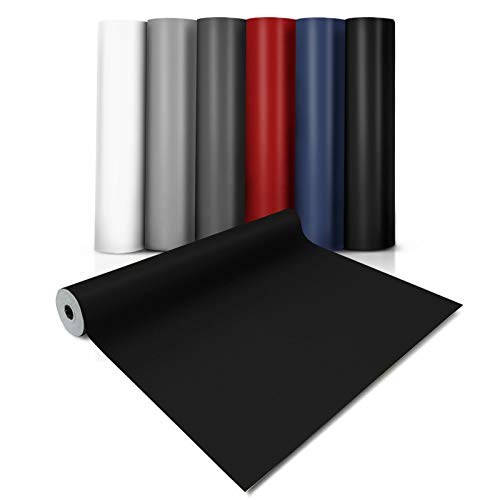 casa pura® CV Bodenbelag Expotop - extra abriebfester PVC Bodenbelag (geschäumt) - Einfarbig Schwarz - Oberfläche strukturiert - Meterware (100x150 cm) von casa pura