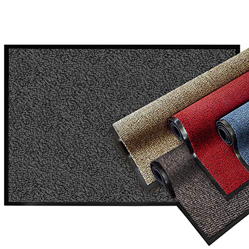 casa pura Fußmatte Innen und Außen - Schmutzfangmatte für Haustür Eingangsbereiche - Fußabtreter Sauberlaufmatte Türvorleger Bodenmatte für Outdoor rutschfest, waschbar - blau - schwarz - 40x60cm von casa pura
