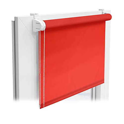 casa pura® Sichtschutzrollo - lichtdurchlässiges Rollo als Sichtschutz am Fenster - Fensterrollo in vielen Größen und Farben | Rot | 120x150cm von casa pura