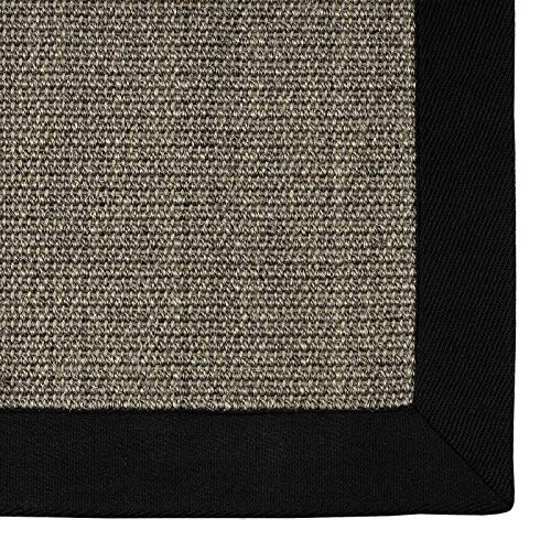 casa pura® Sisal Teppich aus Naturfasern | grau | mit Bordüre aus Baumwolle | pflegeleicht | Größe wählbar (200x290 cm) von casa pura