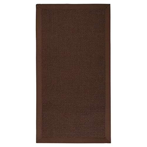 casa pura Sisal Teppich Wohnzimmer, Schlafzimmer, Küche, Esszimmer Dunkelbraun auch ideal für Katzen Rutschfester Teppich waschbar per Hand kurzflor Teppich mit Bordüre, 200 x 290 cm, Dunkelbraun von casa pura