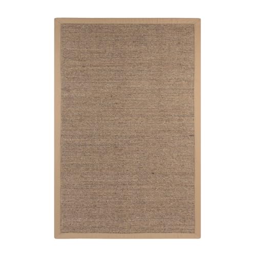 casa pura Sisal Teppich Wohnzimmer, Schlafzimmer, Küche, Esszimmer Dunkelbraun auch ideal für Katzen Rutschfester Teppich waschbar per Hand kurzflor Teppich mit Bordüre, 200 x 290 cm, Old Heritage von casa pura