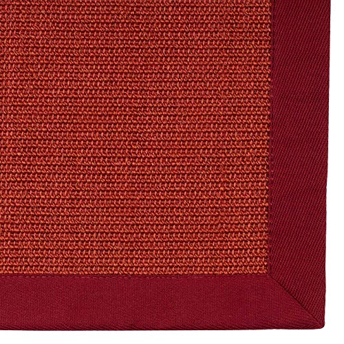 casa pura® Sisal Teppich aus Naturfasern | rot | mit Bordüre aus Baumwolle | pflegeleicht | Größe wählbar (70x130 cm) von casa pura