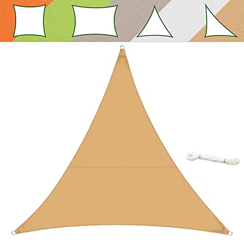 casa pura Sonnensegel 3 x 3 x 3 m, Sand - inkl. Befestigungsmaterial - Dreieck gleichseitig - Reißfestes Polyester-Gewebe - Wasserabweisend imprägniert - Sonnenschutz von casa pura