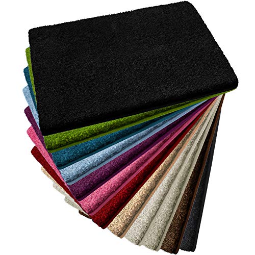 casa pura Badteppich Sky Soft - Flauschige, rutschfeste & Weiche Badematte | Bad & Duschvorleger für Badewanne Dusche & Toilette | Maschinenwaschbar & schnell trocknend | 60x100 cm - Schwarz von casa pura